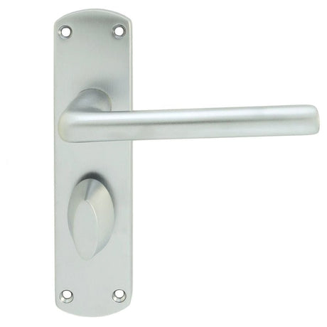 Serozzetta Door Furniture Satin Chrome / Bathroom Lock Handles Serozzetta - Uno Lever on WC Backplate - Satin Chrome