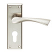 Serozzetta Door Furniture Satin Nickel / Euro Profile Lock Handles Serozzetta - Venti Lever on Euro Lock Backplate - Satin Nickel