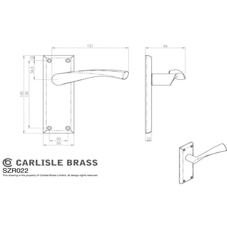 Serozzetta Door Furniture Satin Nickel / Latch Handles Serozzetta - Venti Lever on Latch Backplate - Satin Nickel