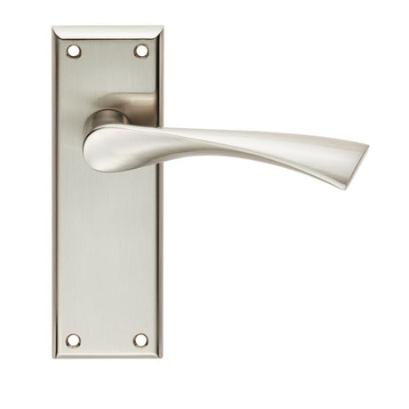 Serozzetta Door Furniture Satin Nickel / Latch Handles Serozzetta - Venti Lever on Latch Backplate - Satin Nickel