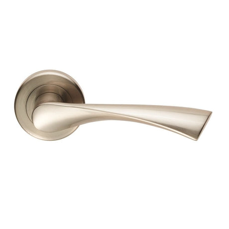 Serozzetta Door Furniture Satin Nickel / Round Rose Serozzetta - Venti Lever on Rose - Satin Nickel