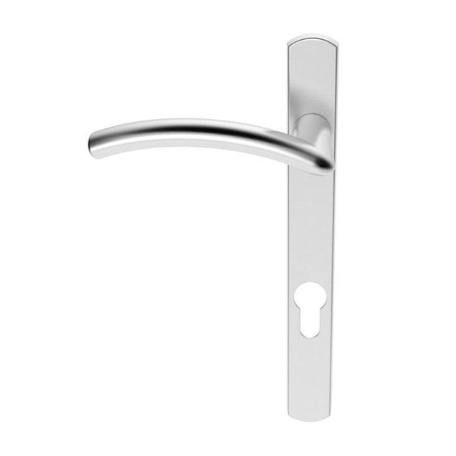 Serozzetta Door Furniture Satin Chrome / Multi Point Lock Set / 92mm c/c Serozzetta - Verde Lever on Narrow Plate (L/H) - Satin Chrome