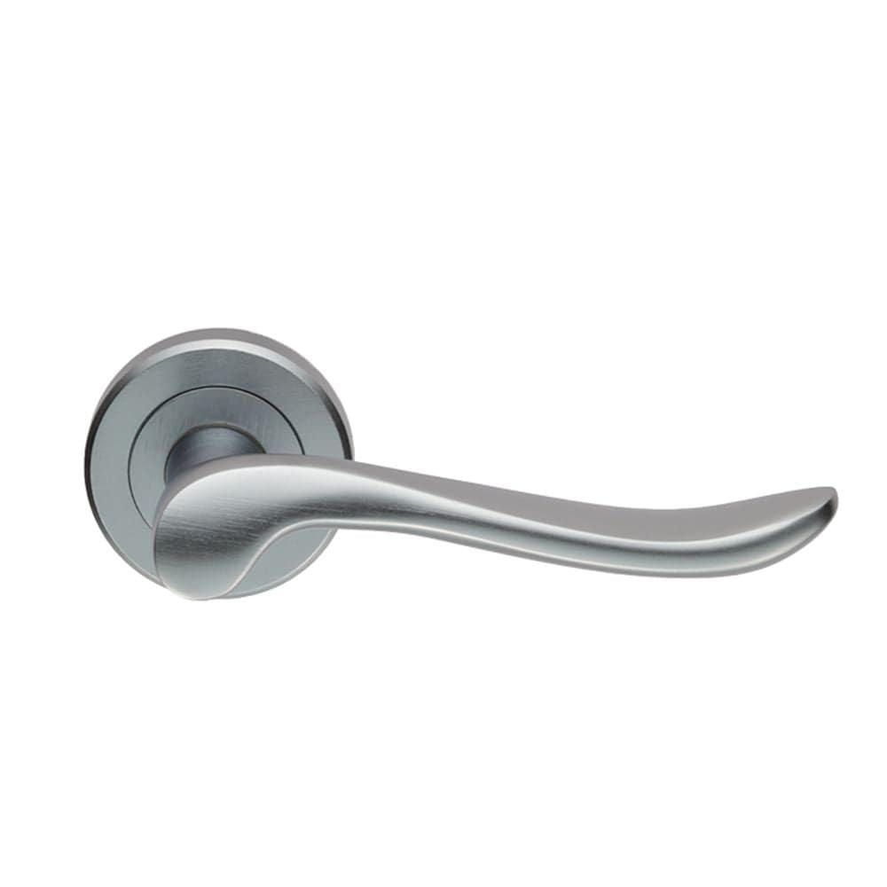 Serozzetta Door Furniture Satin Chrome / Round Rose Serozzetta - Verdun Lever On Rose - Satin Chrome
