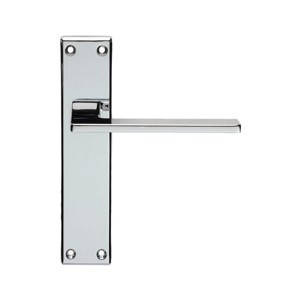 Serozzetta Door Furniture Polished Chrome / Latch Handles Serozzetta - Zone Lever on Latch Backplate - Polished Chrome