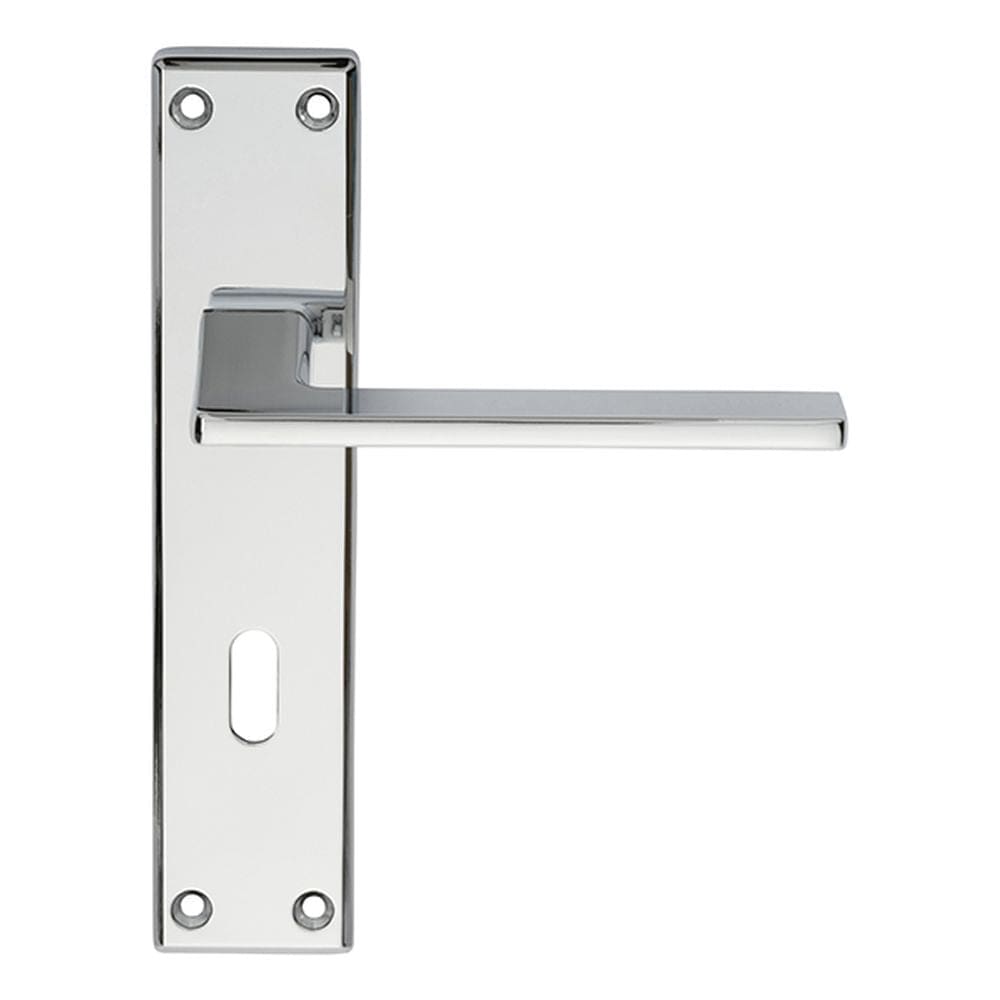 Serozzetta Door Furniture Polished Chrome / Std. Lock Handles Serozzetta - Zone Lever on Lock Backplate - Polished Chrome