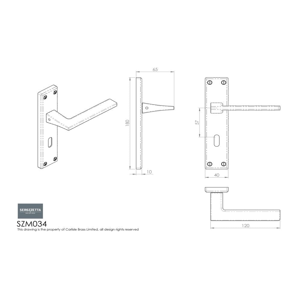 Serozzetta Door Furniture Satin Chrome / Std. Lock Handles Serozzetta - Zone Lever on Lock Backplate - Satin Chrome