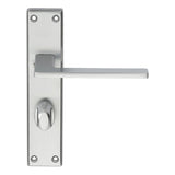 Serozzetta Door Furniture Satin Chrome / Bathroom Lock Handles Serozzetta - Zone Lever on WC Backplate - Satin Chrome