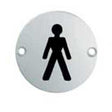 This is an image of a Eurospec - Signage Male Symbol - Bright Stainless Steel that is availble to order from Trade Door Handles in Kendal.