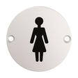 This is an image of a Eurospec - Signage Female Symbol - Satin Stainless Steel that is availble to order from Trade Door Handles in Kendal.