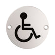 This is an image of a Eurospec - Signage Disabled Symbol - Bright Stainless Steel that is availble to order from Trade Door Handles in Kendal.