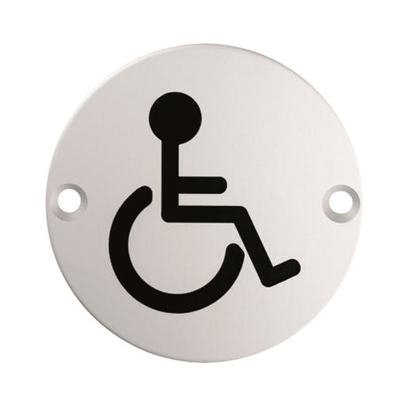 This is an image of a Eurospec - Signage Disabled Symbol - Bright Stainless Steel that is availble to order from Trade Door Handles in Kendal.