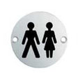 This is an image of a Eurospec - Signage Unisex Symbol - Bright Stainless Steel that is availble to order from Trade Door Handles in Kendal.