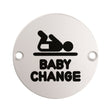 This is an image of a Eurospec - Signage Baby Change Symbol - Satin Stainless Steel that is availble to order from Trade Door Handles in Kendal.