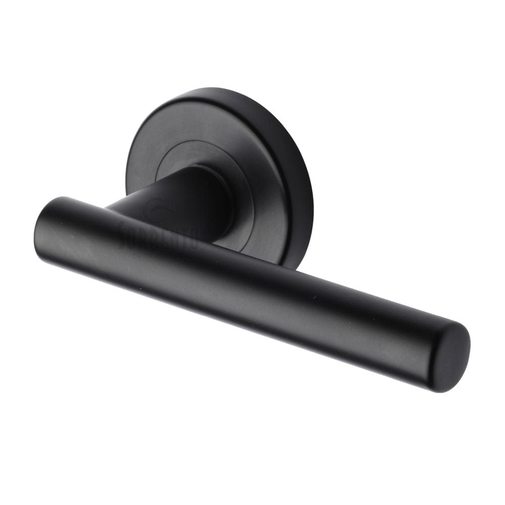 Sorrento - Door Handle Lever Latch on Round Rose Shuttle Design Matt ...