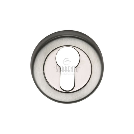Sorrento Door Furniture Apollo Dual Finish,Satin Chrome/Polished Chrome / Euro Profile Escutcheons Sorrento - Euro Profile Cylinder Escutcheon Apollo Finish