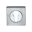 Sorrento Door Furniture Apollo Dual Finish,Satin Chrome/Polished Chrome / Euro Profile Escutcheons Sorrento - Euro Square Escutcheon Apollo Finish