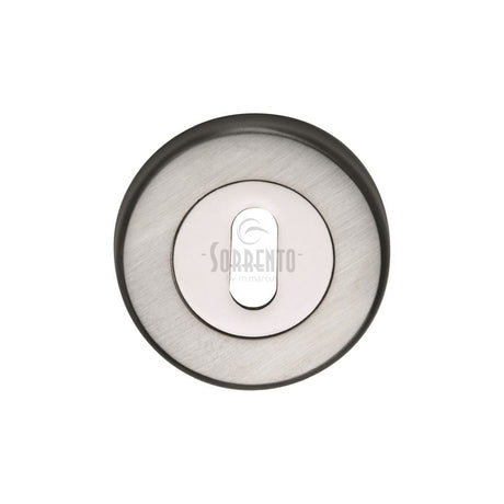 Sorrento Door Furniture Apollo Dual Finish,Satin Chrome/Polished Chrome / Mortice Key Profile Escutcheons Sorrento - Keyhole Escutcheon Apollo Finish