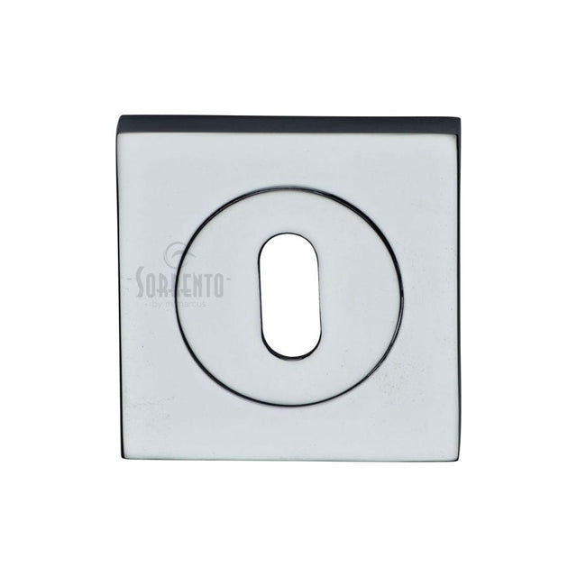 Sorrento Door Furniture Polished Chrome / Mortice Key Profile Escutcheons Sorrento - Keyhole Square Escutcheon Polished Chrome Finish