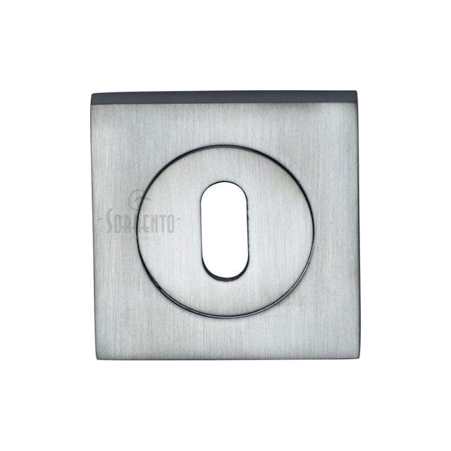 Sorrento Door Furniture Satin Chrome / Mortice Key Profile Escutcheons Sorrento - Keyhole Square Escutcheon Satin Chrome Finish