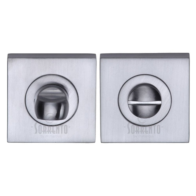 Sorrento Door Furniture Satin Chrome / No Sorrento - Square Thumbturn & Emergency Release Satin Chrome Finish