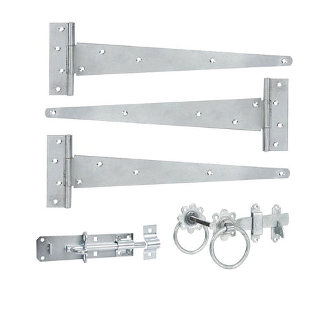 Spira Brass Door Furniture N/A / Zinc / Door Hardware Kit Spira Brass - 12" 300mm Plain Ring Gate Ironmongery Kit Zinc