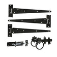 Spira Brass Door Furniture N/A / Black / Door Hardware Kit Spira Brass - 14" 350mm Plain Ring Gate Ironmongery Kit Black