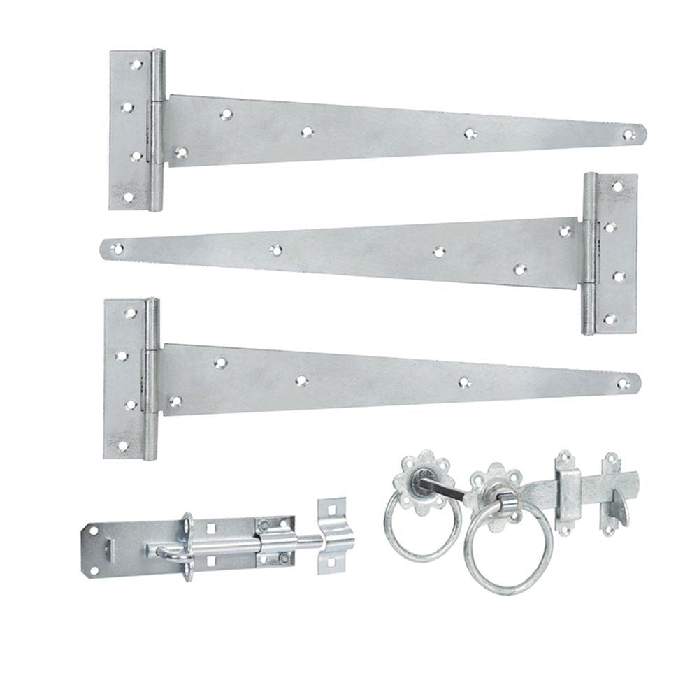 Spira Brass Door Furniture N/A / Zinc / Door Hardware Kit Spira Brass - 18" 450mm Plain Ring Gate Ironmongery Kit Zinc