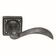 Spira Brass Door Furniture N/A / Pewter / Door Handles on Rose Spira Brass - Curved Lever on Square Rose Pewter