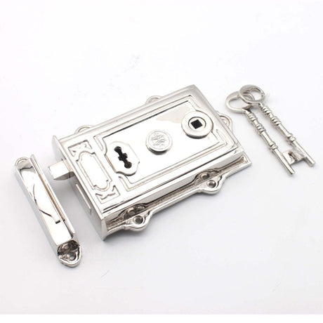 Spira Brass Locks & Latches N/A / Polished Chrome / Rim Locks Spira Brass - Davenport Rim Lock Polished Nickel