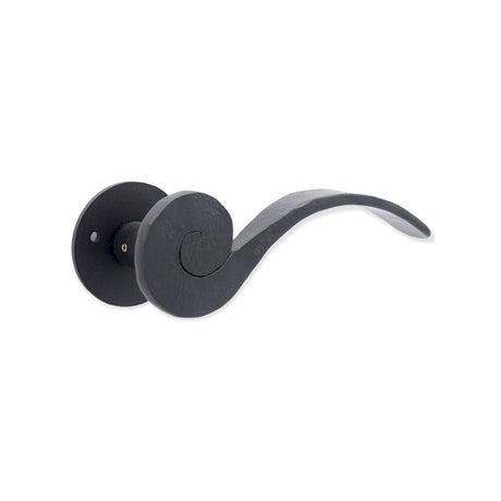 Spira Brass Door Furniture N/A / Matt Black / Door Handles on Rose Spira Brass - Ferro Lever on Rose