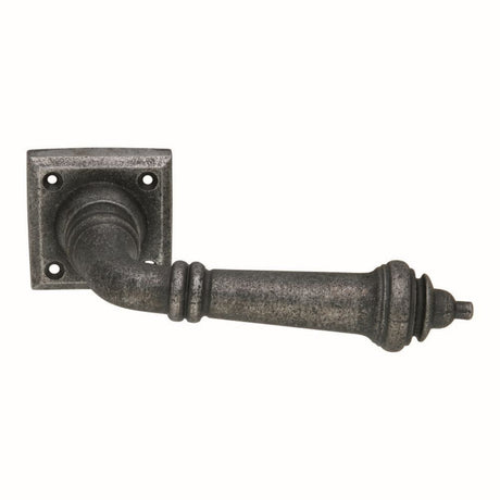 Spira Brass Door Furniture N/A / Pewter / Door Handles on Rose Spira Brass - Handle on Square Rose Pewter