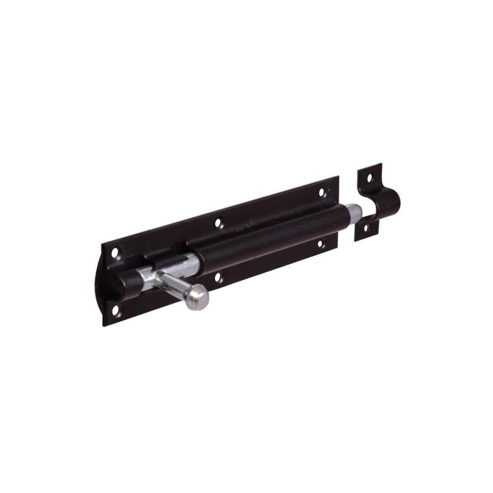 Spira Brass Accessories N/A / Black / Straight Surface Bolts Spira Brass - Iron Barrel Bolt - Straight 8" Black