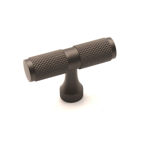 Spira Brass Cabinet Hardware N/A / Gun metal grey / Cabinet Cup Pulls Spira Brass - Knurled T bar Cupboard Pull Gun metal grey