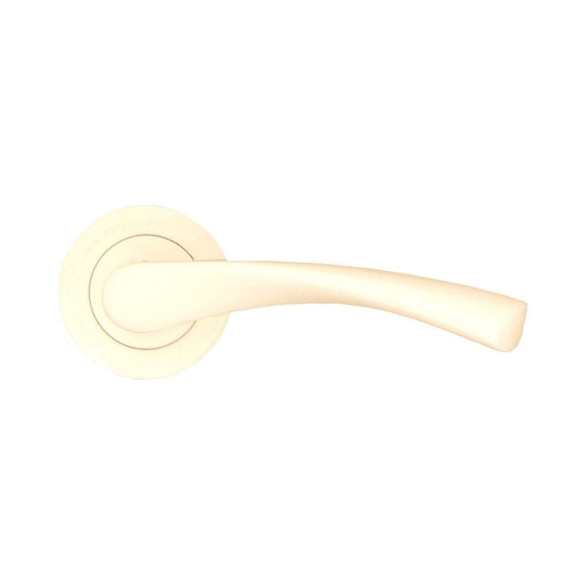 Spira Brass Door Furniture N/A / Ivory / Door Handles on Rose Spira Brass - Mercury Lever Door Handle Ivory
