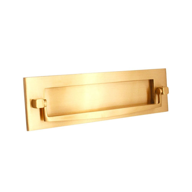 Spira Brass Door Furniture N/A / Polished Brass / Postal Knockers Spira Brass - Regency Knocker Postal Plate 250mm Polished Brass