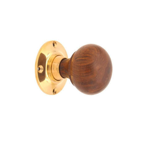 Spira Brass Door Furniture N/A / Polished Brass / Mortice/Rim Knobs Spira Brass - Rosewood Bun Rim/Mortice Door Knob Polished Brass