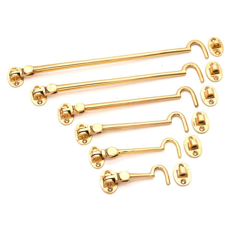 Spira Brass Door Furniture N/A / Polished Brass / Cabin Hooks Spira Brass - Silent Cabin Hook 6" - 150mm Polished Brass