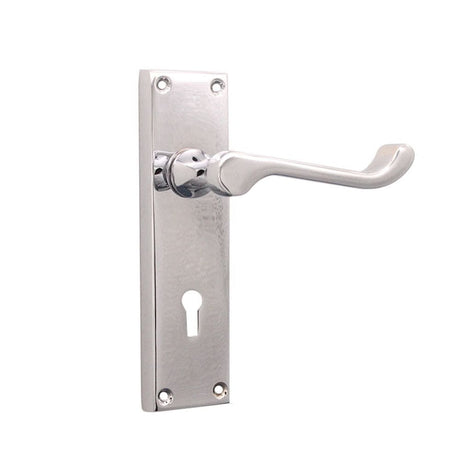 Spira Brass Door Furniture N/A / Polished Chrome / Std. Lock Handles Spira Brass - Victorian Scroll Lock Lever Handle 150mm Polished Chrome
