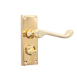 Spira Brass Door Furniture N/A / Polished Brass / Latch Handles Spira Brass - Victorian Scroll Privacy Lever Handle 115mm Polished Brass