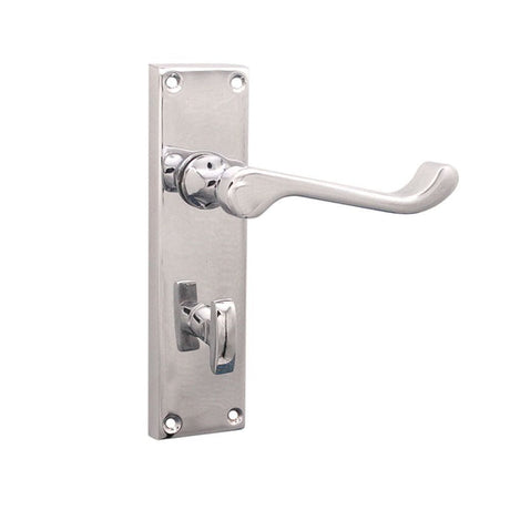Spira Brass Door Furniture N/A / Polished Chrome / Privacy Handles Spira Brass - Victorian Scroll Privacy Lever Handle 150mm Polished Chrome
