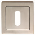 This is an image of a Eurospec - Square Escutcheons - Bright/Satin Stainless Steel that is availble to order from Trade Door Handles in Kendal.