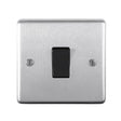 This is an image showing Eurolite Stainless Steel 20Amp Switch - Satin Stainless Steel (With Black Trim) sss20aswb available to order from trade door handles, quick delivery and discounted prices.