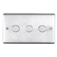 This is an image showing Eurolite Stainless Steel 3 Gang Dimmer - Satin Stainless Steel sss3dled available to order from trade door handles, quick delivery and discounted prices.