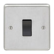 This is an image showing Eurolite Stainless Steel Intermediate Switch - Satin Stainless Steel (With Black Trim) sssintb available to order from trade door handles, quick delivery and discounted prices.