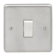 This is an image showing Eurolite Stainless Steel Intermediate Switch - Satin Stainless Steel (With White Trim) sssintw available to order from trade door handles, quick delivery and discounted prices.