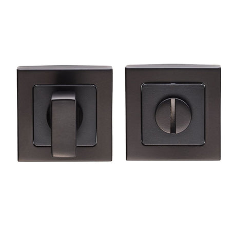 This is an image of a Eurospec - Square Thumbturn and Release - Matt Black that is availble to order from Trade Door Handles in Kendal.