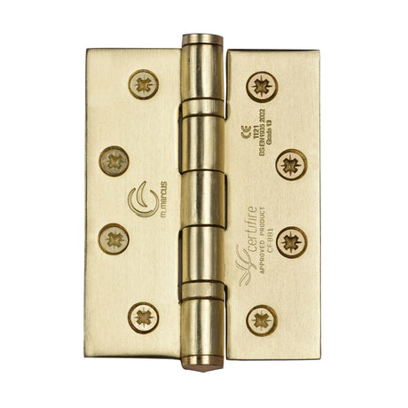 Steel Line Hinges Satin Brass / Ball Bearing Hinges / 4" x (102mm) Stainless Steel Line Hinge SS 4 x 3 x 3 Satin Brass finish