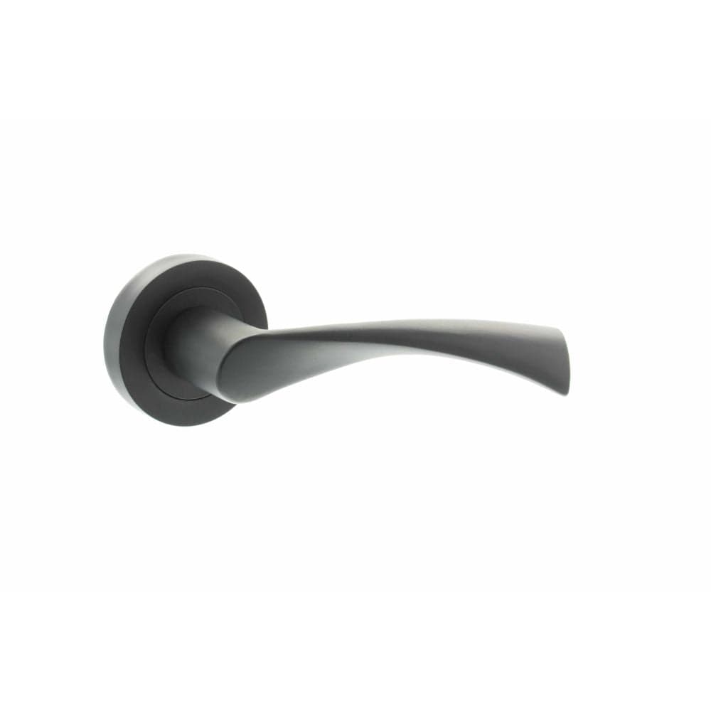 STATUS Door Furniture Matt Black / Round Rose STATUS Colorado Lever on Round Rose - Matt Black