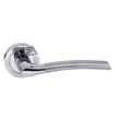 STATUS Door Furniture Satin Chrome/Polished Chrome / Round Rose STATUS Indiana Lever on Round Rose - Satin Chrome/Polished Chrome