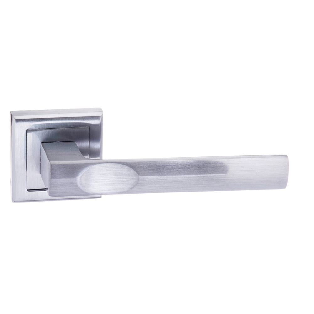 STATUS Door Furniture Satin Chrome / Square Rose STATUS Kansas Lever on Square Rose - Satin Chrome
